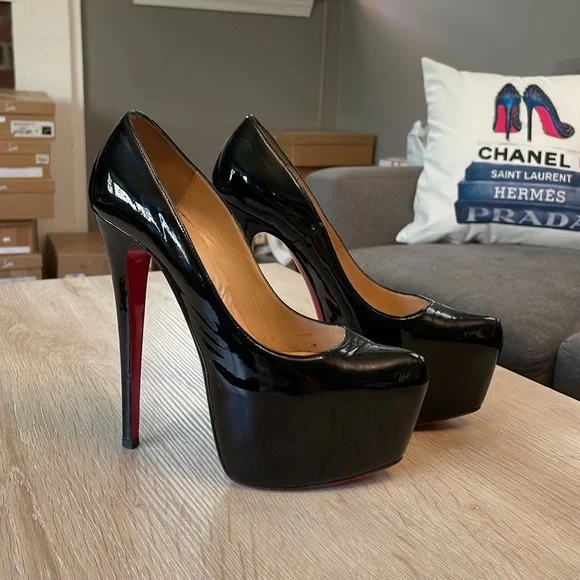 Louboutin Daffodile 160MM Black Patent Leather - 36 - Picture 1 of 9